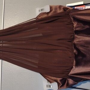 Elegant Brown Halter Dress